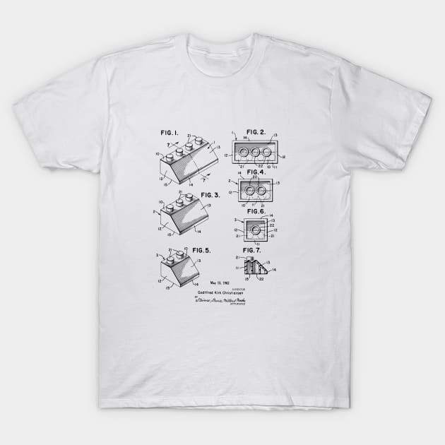 Lego Bricks Vintage Patent 1962 T-Shirt by MadebyDesign